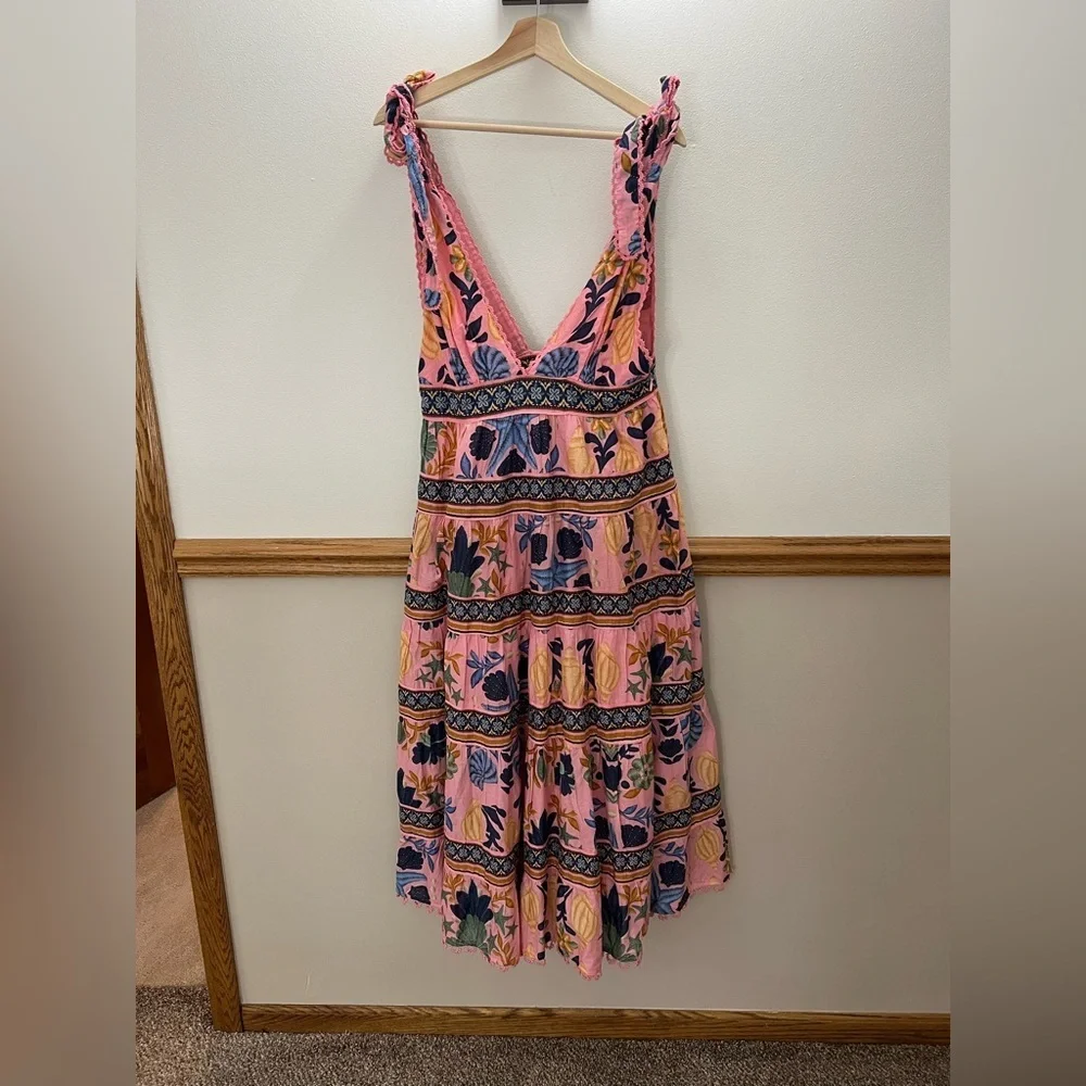 FARM Rio Pink and Blue Floral Midi Dress - Picture 4 of 11
